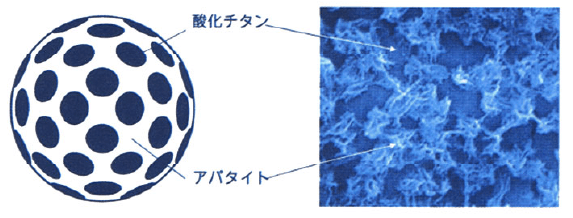 酸化チタンとアパタイトの図
